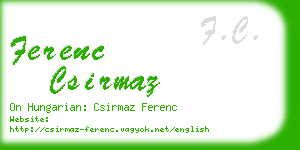 ferenc csirmaz business card
